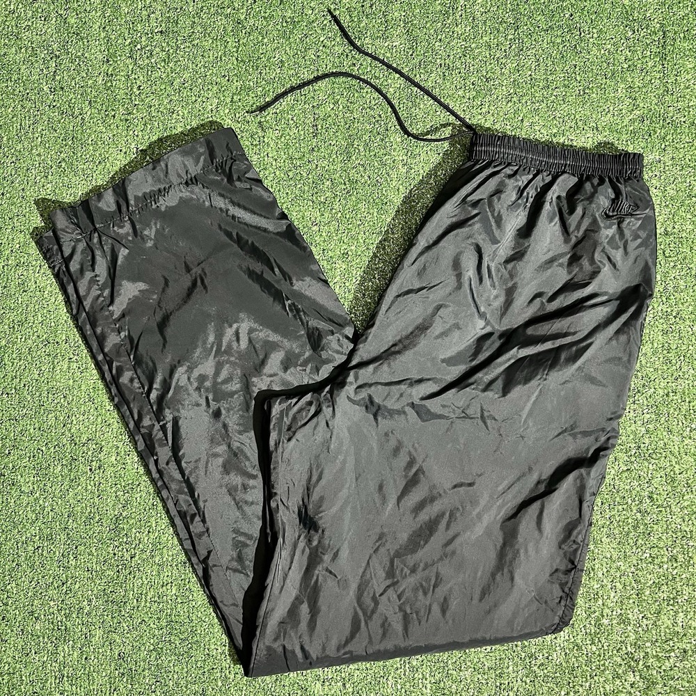 Vintage Nike Track Pants Mens XL Tall Black Baggy Loose Wide Leg Y2K 90s USA
